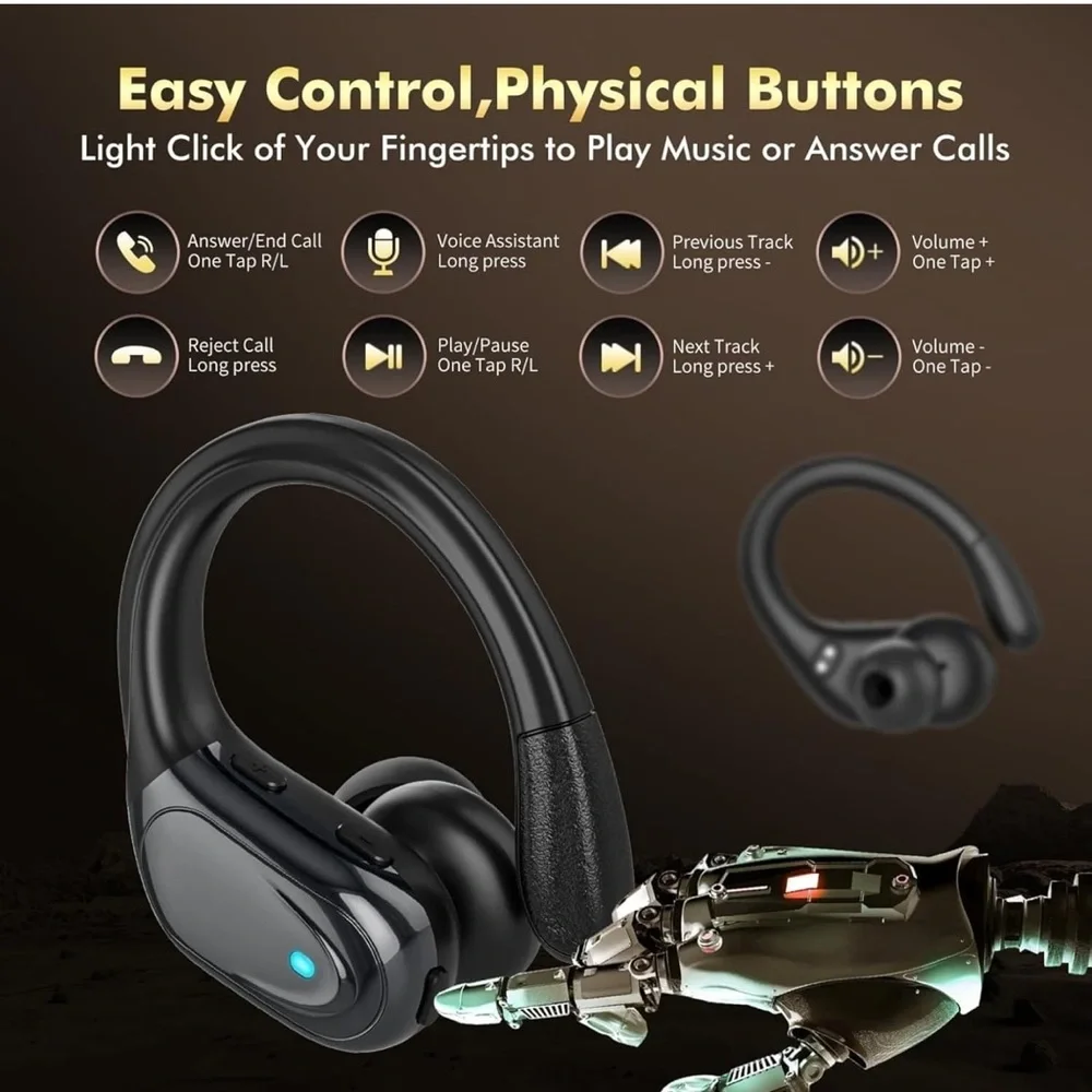 Sleek Black Wireless Earbuds with Charging Case